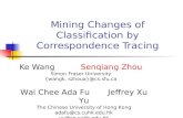 Mining Changes of Classification by Correspondence Tracing