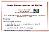 New Resonances  a t Belle Jolanta Brodzicka INP Kraków For the Belle  Collaboration