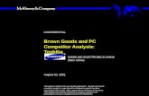 Brown Goods and PC Competitor Analysis:  Toshiba