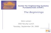 Center for Engineering Systems Fundamentals (CESF): The Beginnings
