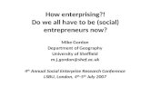 How enterprising?! Do we all have to be (social) entrepreneurs now?