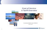 Cost of Service A Tariff Overview