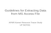 Guidelines for Extracting Data from MS Access File