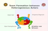 Team Formation between  Heterogeneous Actors