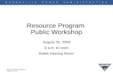 Resource Program  Public Workshop