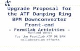Upgrade Proposal for the ATF Damping Ring BPM Downconverter Front-end – Fermilab Activities –