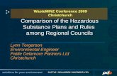 Comparison of the Hazardous Substance Plans and Rules  among Regional Councils