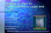 Chapter 1:  (Part 2):  The Foundations: Logic and Proofs
