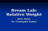 Bream Lab: Relative Weight