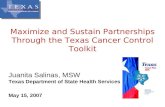 Maximize and Sustain Partnerships Through the Texas Cancer Control Toolkit