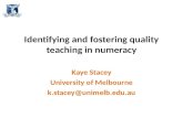 Identifying and fostering quality teaching in numeracy