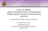 Facts & Myths  about Achievement of Advanced Professional Level L2 Proficiency (ILR 4)