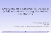 Overview of Seasonal-to-Decadal (s2d) Activities during the Initial 18 Months