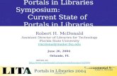 Portals in Libraries Symposium:                   Current State of  Portals in Libraries