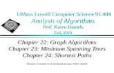 UMass Lowell Computer Science 91.404 Analysis of Algorithms Prof. Karen Daniels Fall, 2003