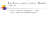 Introduction to Active Directory Directory Services