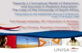 Towards a Conceptual Model of Retention and Success in Distance Education: