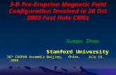 3-D Pre-Eruption Magnetic Field Configuration Involved in 28 Oct 2003 Fast Halo CMEs