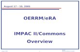 OERRM/eRA IMPAC II/Commons Overview