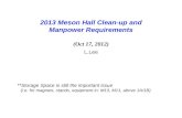 2013 Meson Hall Clean-up and Manpower Requirements (Oct 17, 2012) L.Lee