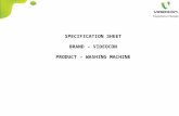 SPECIFICATION SHEET BRAND – VIDEOCON PRODUCT – WASHING MACHINE