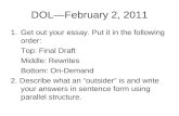 DOL—February 2, 2011