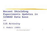 Recent Shielding Experiments Updates in  SINBAD Data base and IJS Activity I. Kodeli (IAEA)
