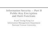 Information Security -- Part II Public-Key Encryption  and Hash Functions