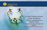 Caring Communities  Grant Program 2014 Continuation Application  Request for Proposal (RFP)