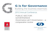 PUBLIC SECTOR GOVERNANCE  Governance ain’t Governance – a comparative review