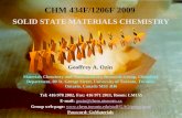 CHM 434F/1206F 2009  SOLID STATE MATERIALS CHEMISTRY