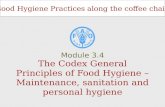 The Codex General Principles of Food Hygiene – Maintenance, sanitation and personal hygiene