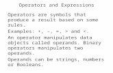 Operators and Expressions