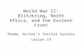 World War II: Blitzkrieg, North Africa, and the Eastern Front Theme: Hitler’s Initial Success