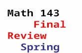 Math 143       Final Review Spring 2007