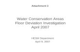 Water Conservation Areas Floor Deviation Investigation April 2007