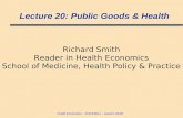 Lecture 20: Public Goods & Health