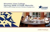 Mountain View College Spring 2008 CCSSE Results Community College Survey of Student Engagement