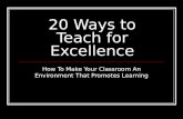 20 Ways to Teach for Excellence