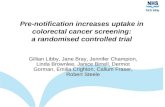 Pre-notification increases uptake in colorectal cancer screening: a randomised controlled trial