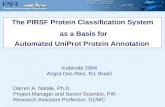 The PIRSF Protein Classification System  as a Basis for Automated UniProt Protein Annotation