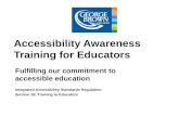 Accessibility Awareness Training for Educators