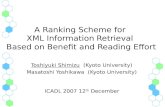 A Ranking Scheme for  XML Information Retrieval  Based on Benefit and Reading Effort