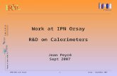 Work at IPN Orsay  R&D on Calorimeters  Jean Peyré Sept 2007