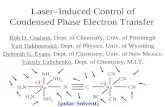 Laser–Induced Control of Condensed Phase Electron Transfer
