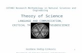 CDT403 Research Methodology in Natural Sciences and Engineering  Theory of Science
