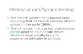 History of Intelligence testing