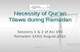 Necessity of Qur’an Tilawa during Ramadan
