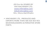 JCB 3cx-4cx SPARES  BY  MH MACHINERY LTD. mhmakine info@mhmakine Mrs. Mona Abd Elhalim