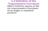1.4 Definition of the Trigonometric Functions